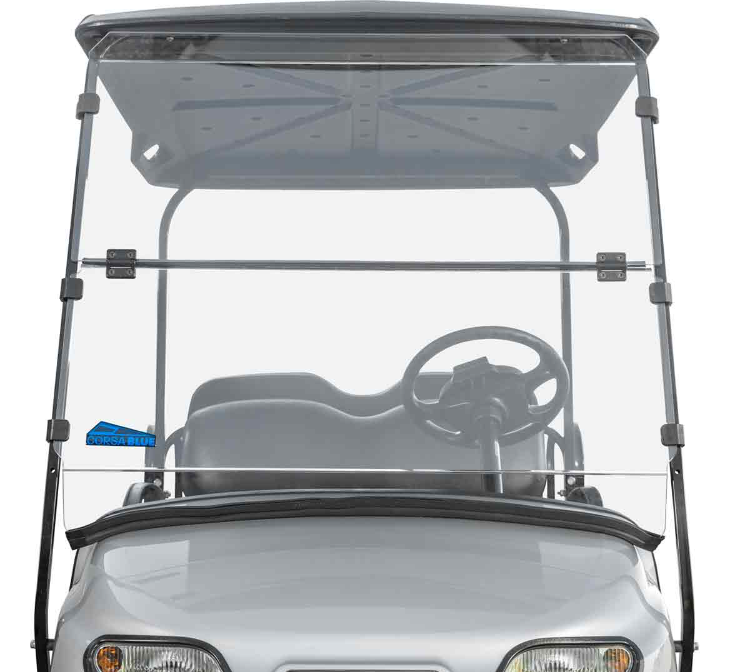 Corsa Blue Front Flip Down Vented Windshield For E-Z-GO TXT Valor 2010+ No Vent - Image 4
