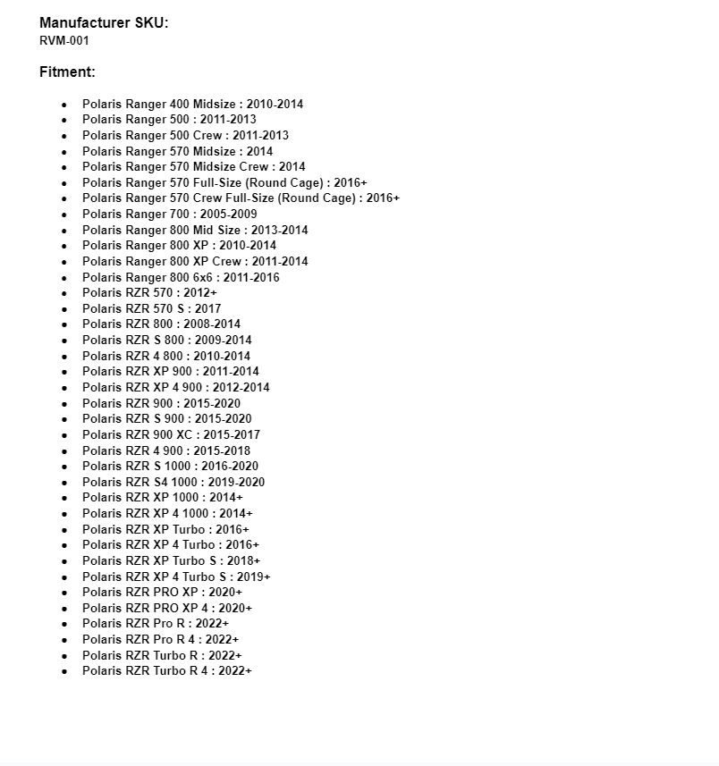 SuperATV Rear View Mirror For Polaris With 1.75" Roll Cages - Image 3