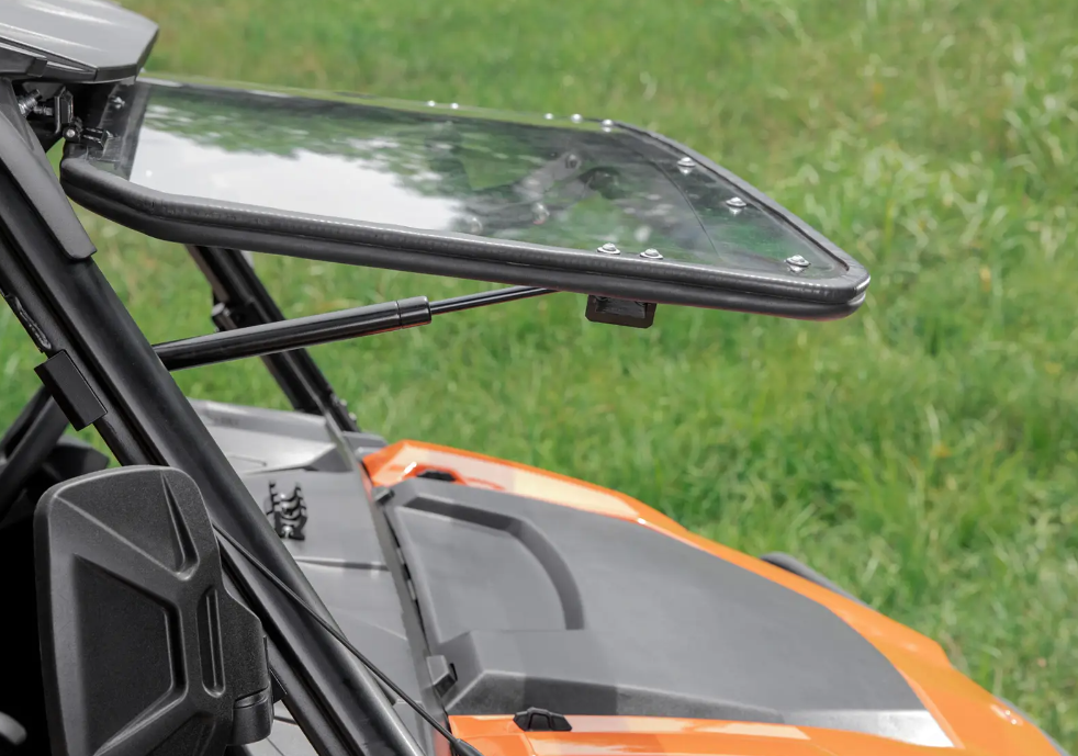 SuperATV Front Flip Scratch Resistant Windshield For Polaris General/XP 1000 - Image 2