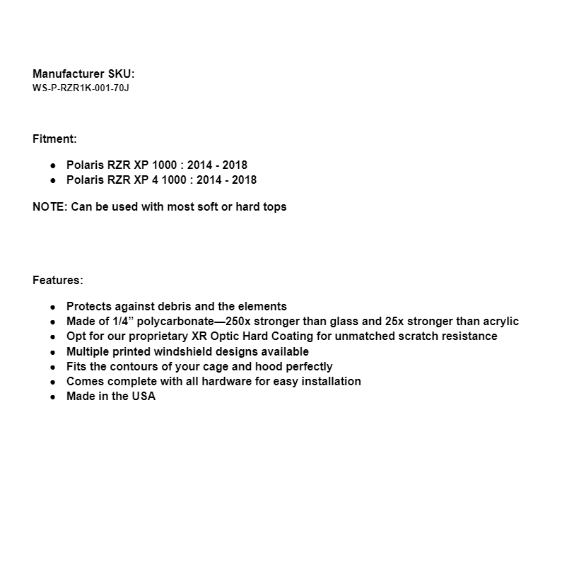 SuperATV Half Tone Printed Front Windshield For Polaris XP 1000 2014-2018 - Image 5