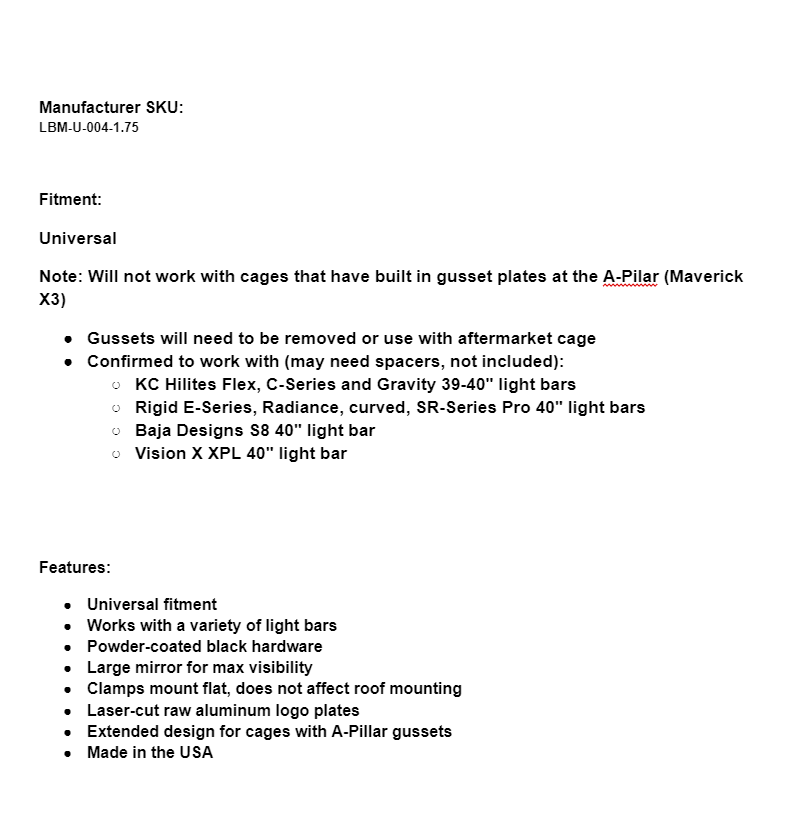 Assault Industries Universal Extended Light Bar Bracket Kit For 1.75 Cages - Image 4