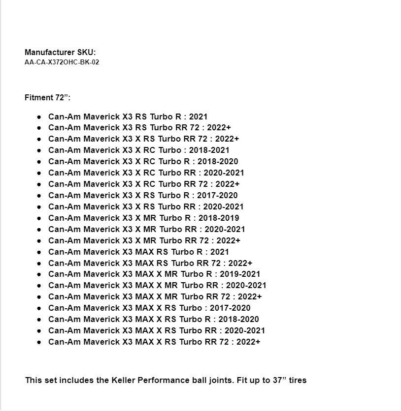SuperATV High Clearance 2" Forward Offset A-Arms For 72" Can-Am Maverick X3 - Image 6