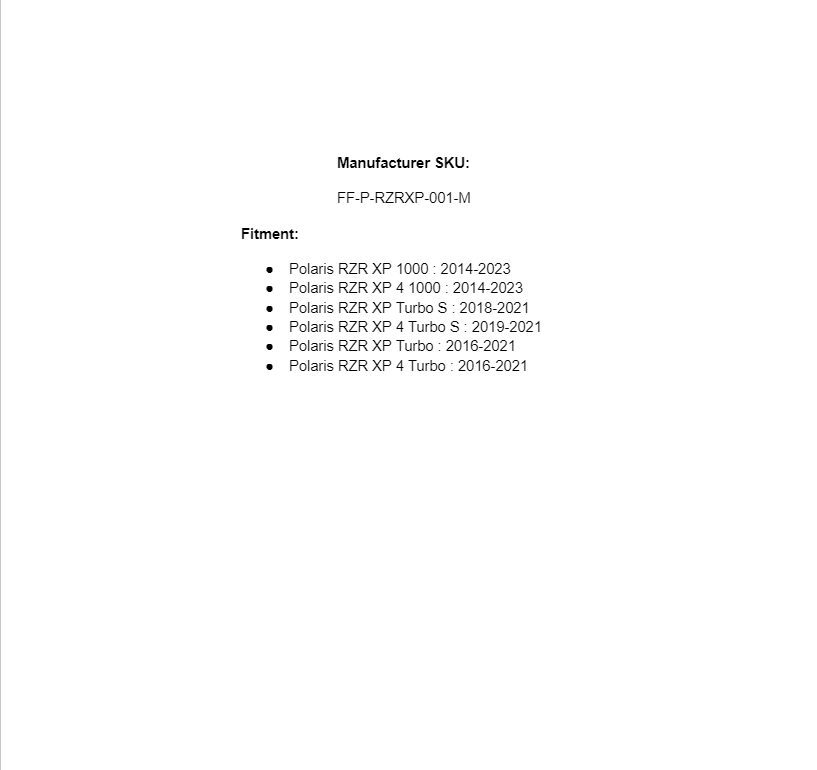 Assault Industries Low Profile Fender Flares For Polaris RZR XP - Image 6