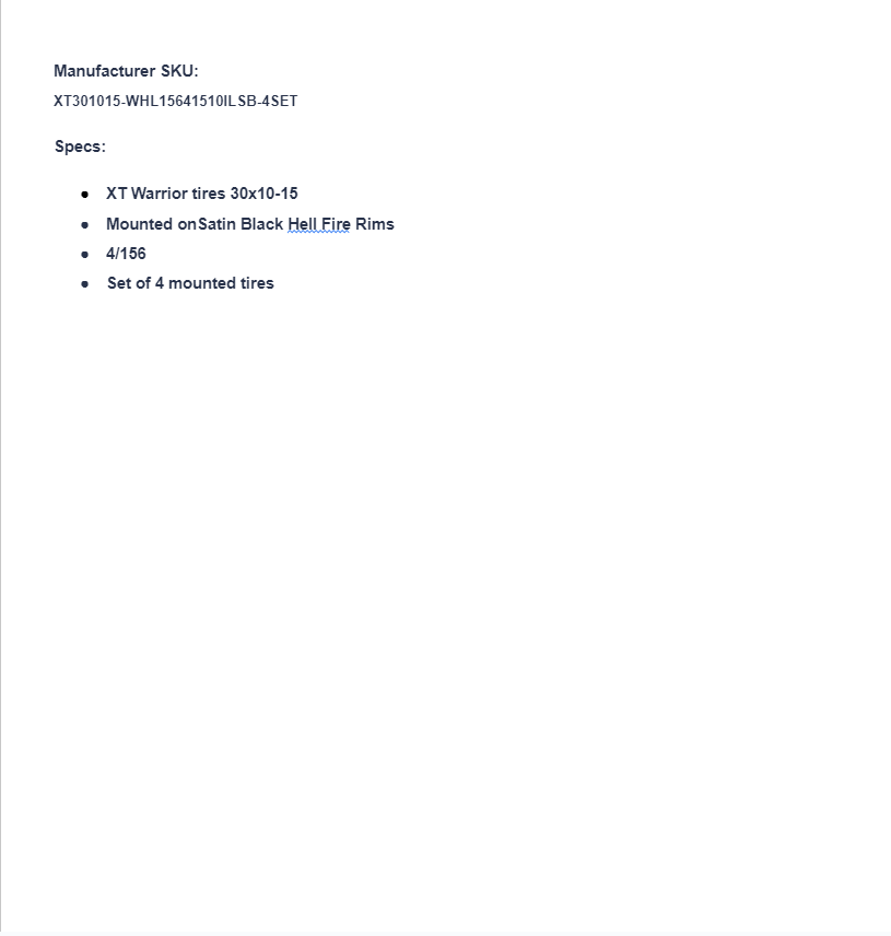 SuperATV XT Warrior Standard Compound 30X10-15 On Satin Black Hell Fire Rims 4/156 - Image 3