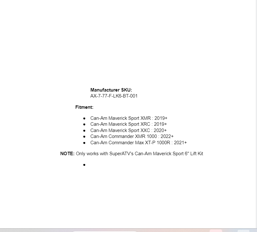 SuperATV Big Lift Kit Front Axle For Can-Am Maverick Sport/ Commander XMR/XT-P - Image 2