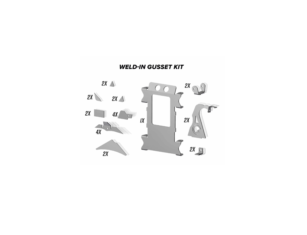 SuperATV Weld-In Front & Rear Gusset Kit For Polaris RZR XP 1000/ Turbo