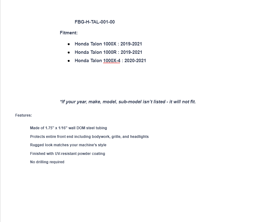 SuperATV Front Bumper For Honda Talon 1000 X/R/X-4 - Image 7