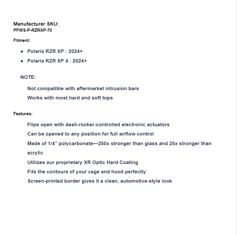 SuperATV Maxdrive Power Flip Windshield For Polaris RZR XP - Image 2