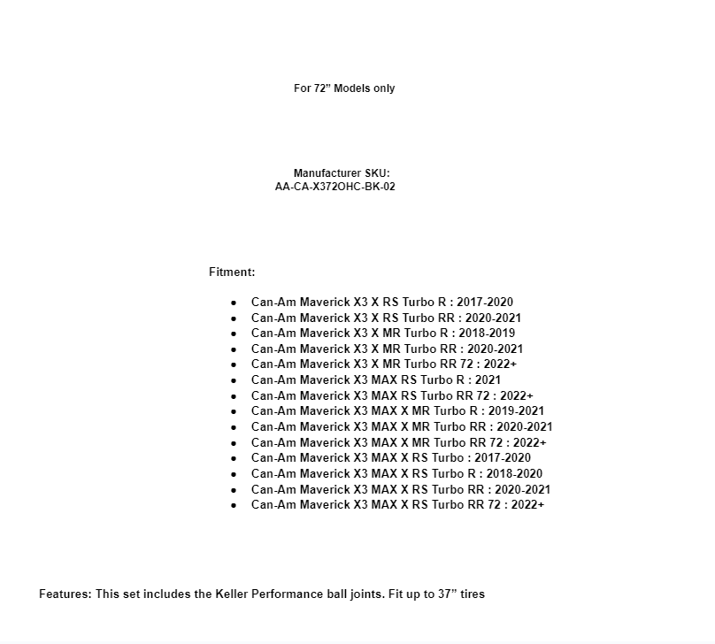 SuperATV High Clearance 2" Forward Offset A-Arms For 72" Can-Am Maverick X3 - Image 9