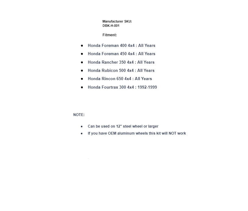SuperATV Front Disc Brake Kit For Honda 300/350/400/450/500/650 - Image 7