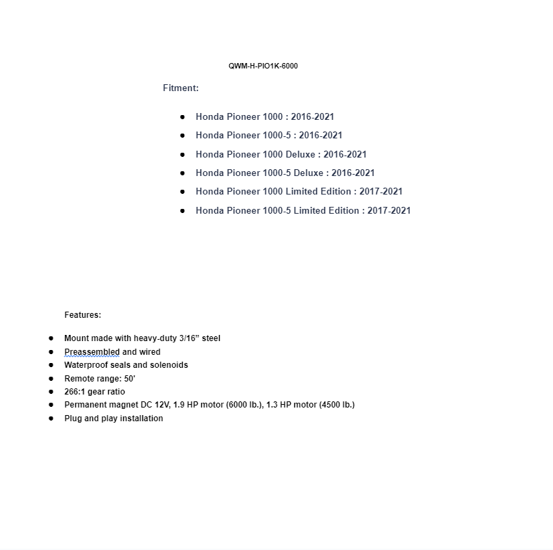 SuperATV Ready Fit 6000 lb Winch For Honda Pioneer 1000 - Image 7