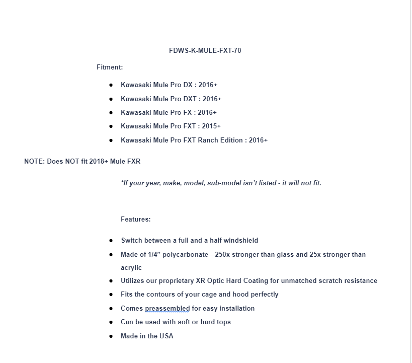 SuperATV Scratch Resistant Flip Down Windshield For Kawasaki Mule Pro - Image 10