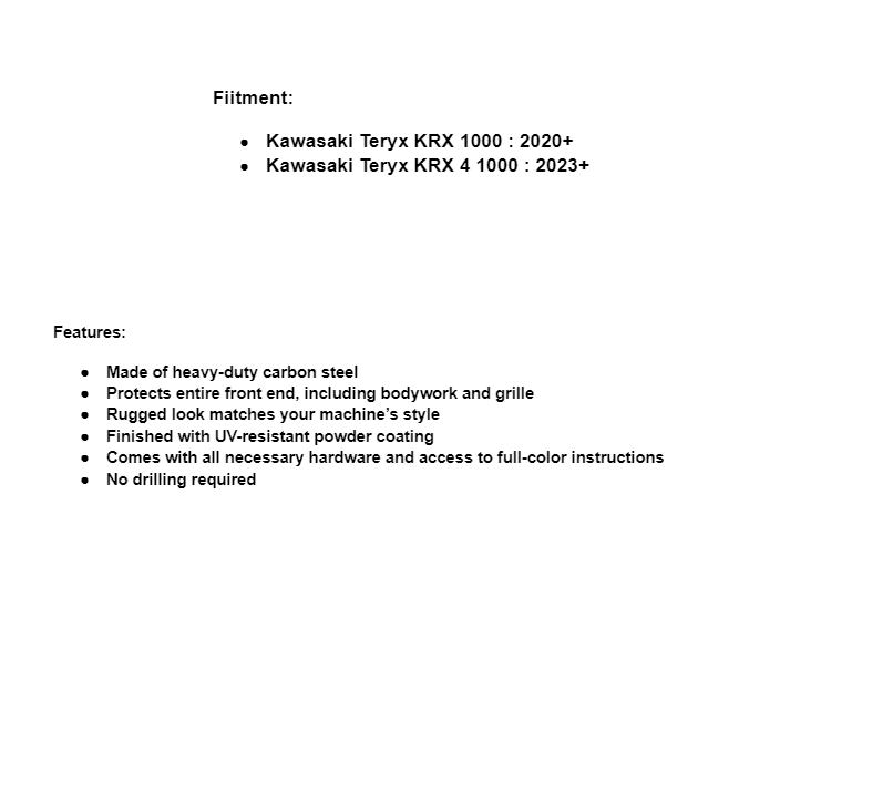 SuperATV Front Bumper For Kawasaki Teryx KRX/ 4 1000 - Image 6
