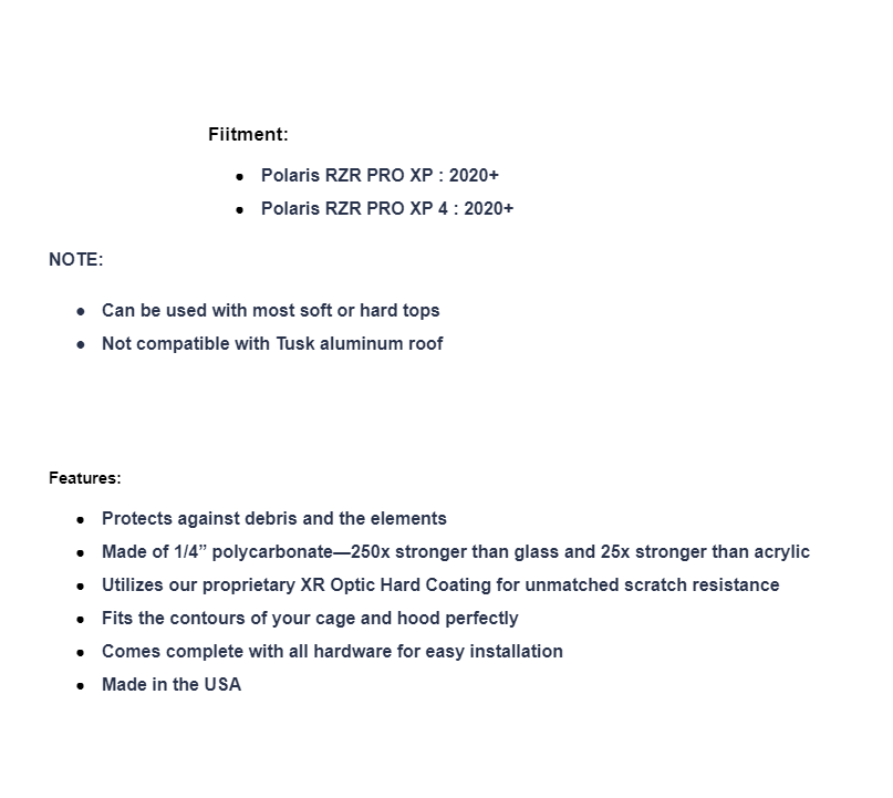SuperATV Scratch Resistant Full Windshield For Polaris RZR PRO XP - Image 5