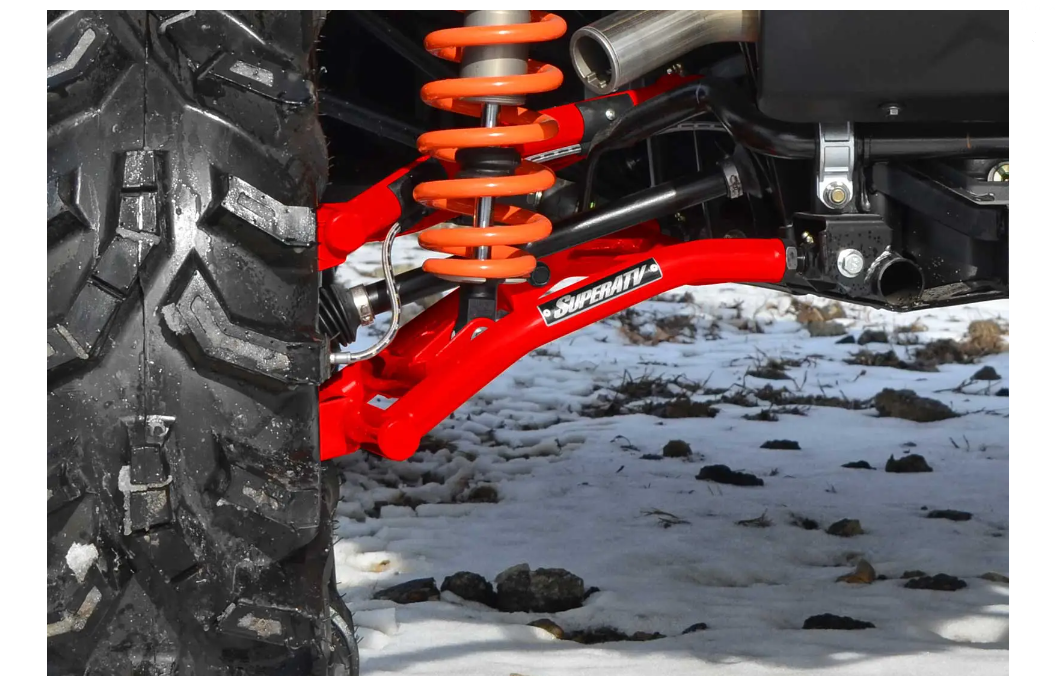 SuperATV High Clearance 1.5" Rear Offset A-Arms For Polaris RZR 4 900 - Red - Image 2