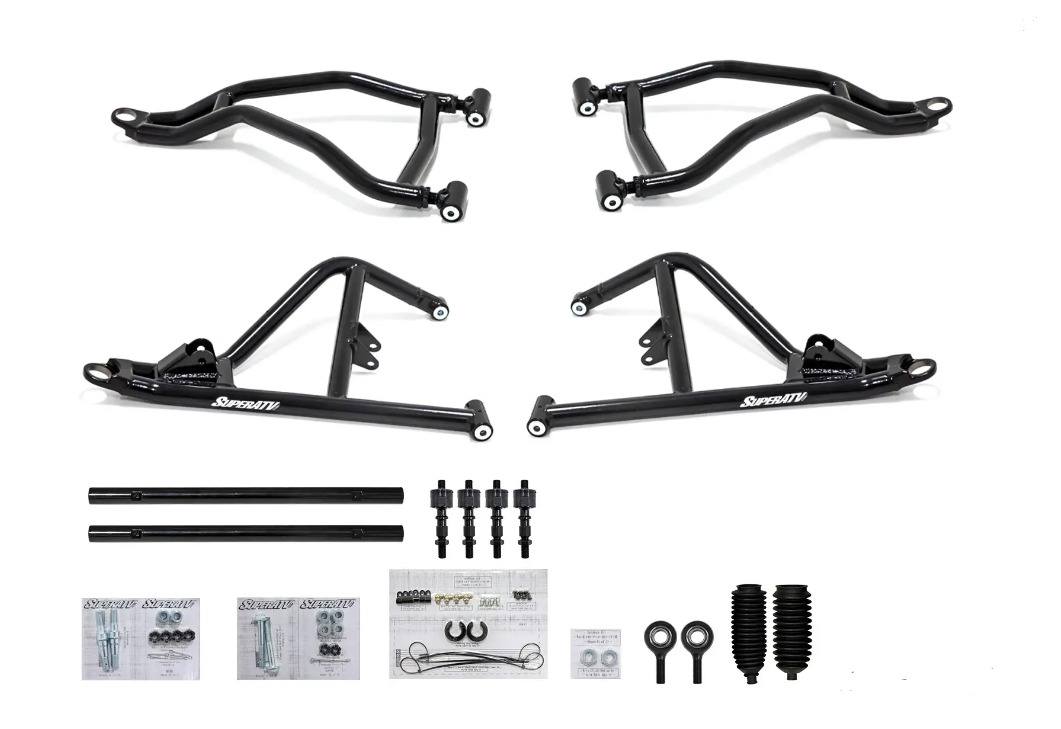SuperATV High Clearance 2" Forward Offset A-Arms Polaris RZR XP Turbo