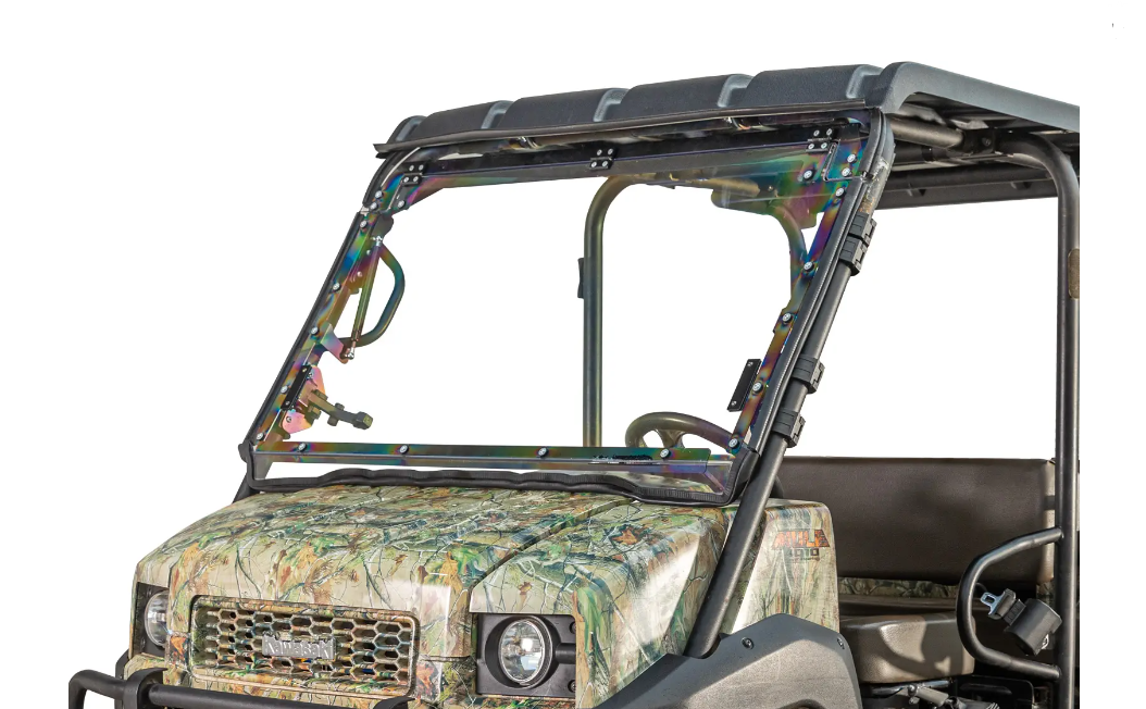 SuperATV Scratch Resistant Flip Windshield For Kawasaki Mule 4000/4010 2009+