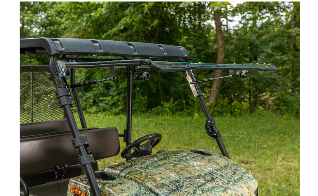 SuperATV Scratch Resistant Flip Windshield For Kawasaki Mule 4000/4010 2009+ - Image 3