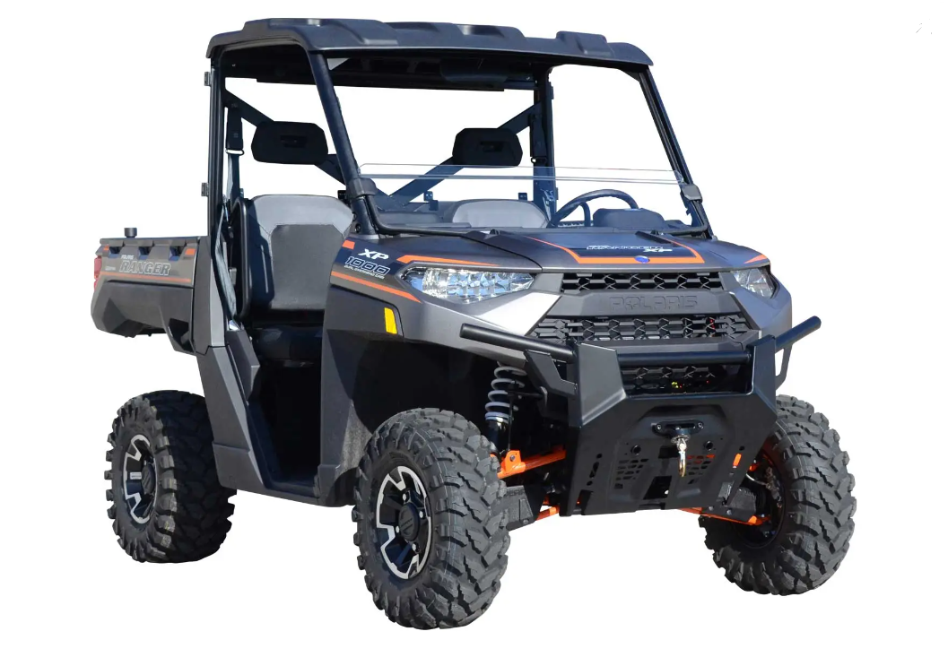 SuperATV Scratch Resistant Clear Half Windshield For Polaris Ranger XP/ Bob Cat