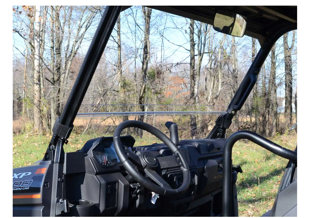 SuperATV Scratch Resistant Clear Half Windshield For Polaris Ranger XP/ Bob Cat - Image 4
