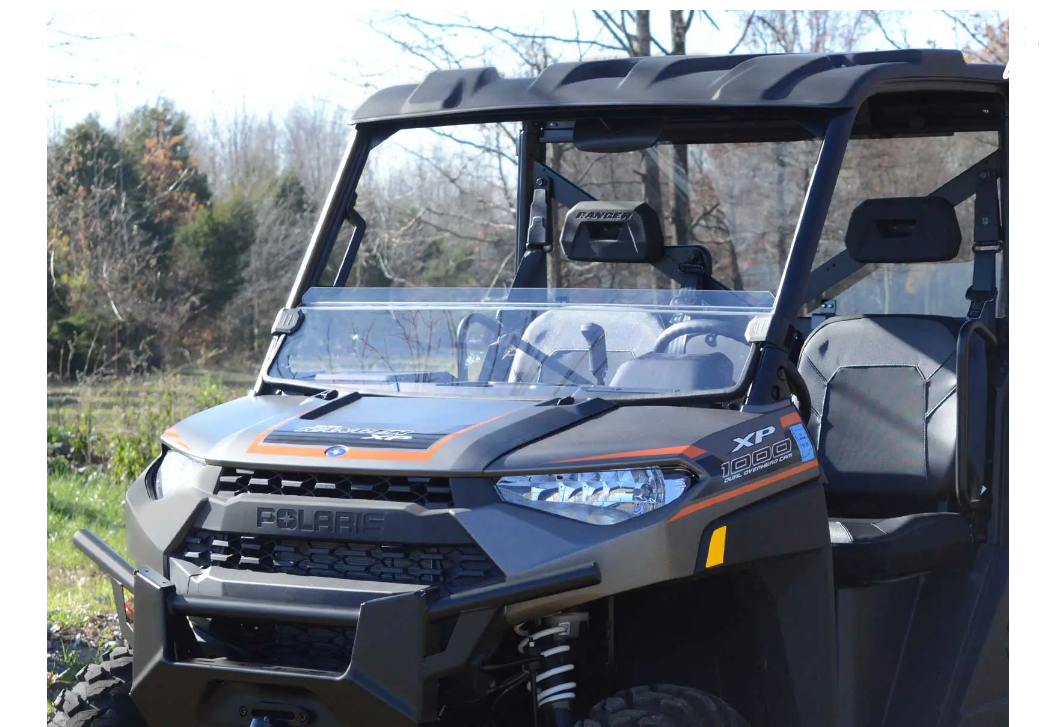 SuperATV Scratch Resistant Clear Half Windshield For Polaris Ranger XP/ Bob Cat - Image 5