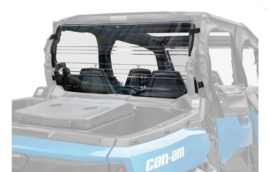 SuperATV Rear Windshield For Can-Am Commander