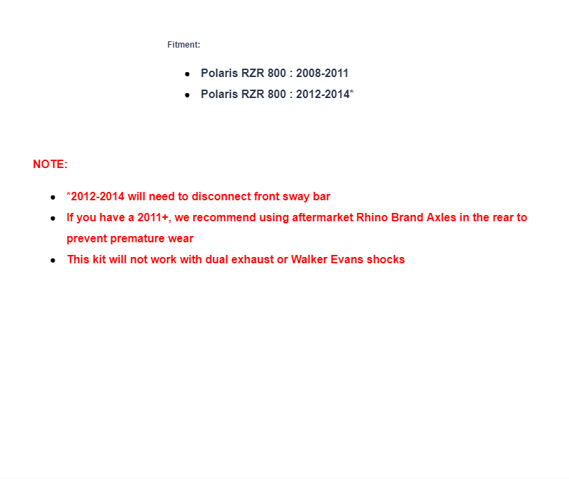 SuperATV 1.5"-3" Adjustable Lift Kit For Polaris RZR - Image 5