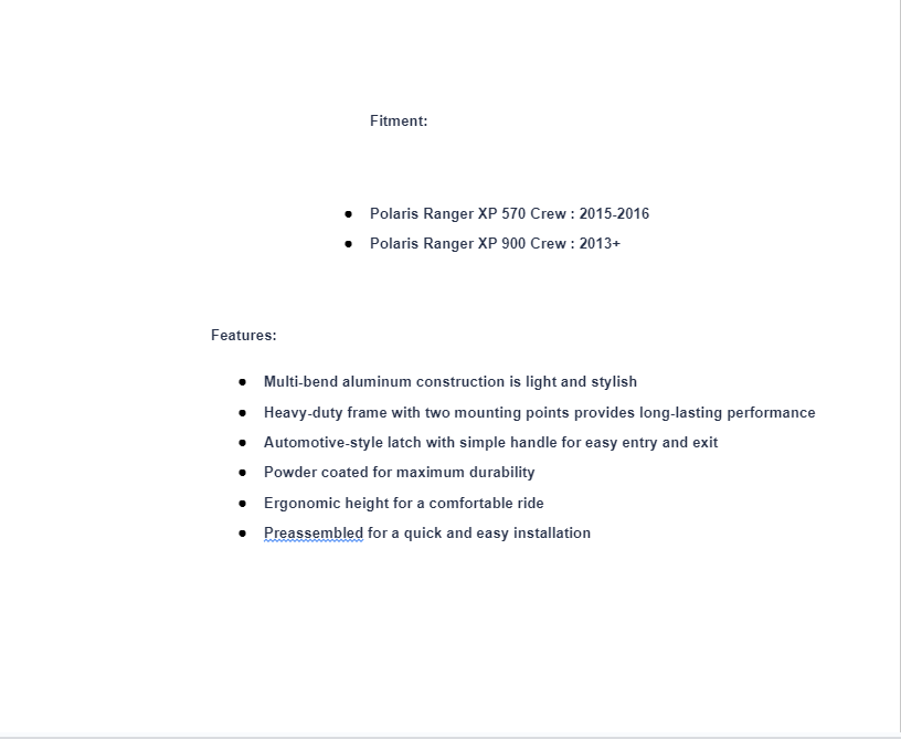 SuperATV Aluminum Doors For Polaris Ranger XP 570/900 Crew 4 Door Set - Image 3