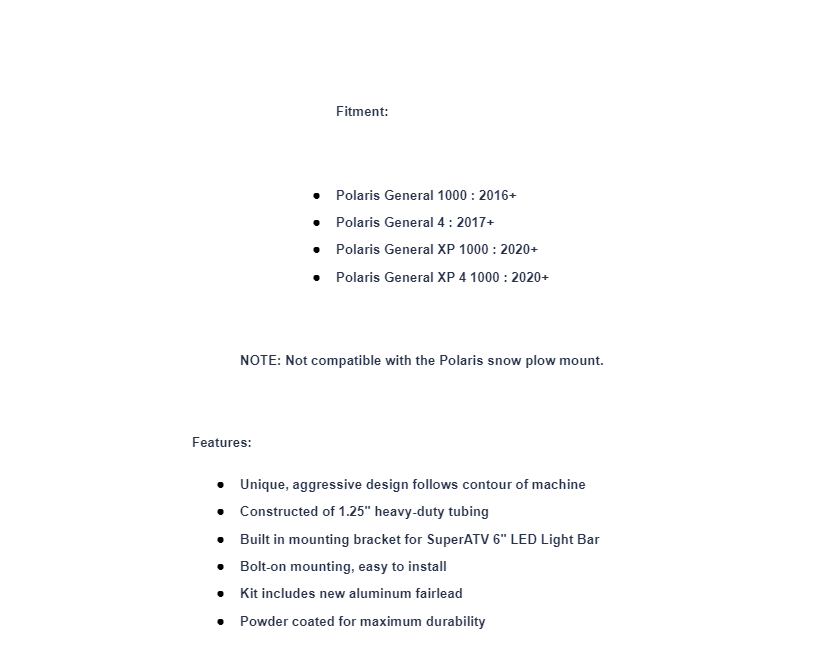 SuperATV Front Bumper For Polaris General - Image 9
