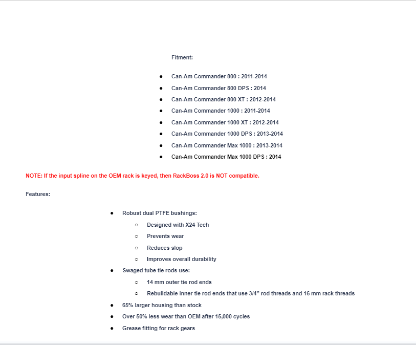 SuperATV Rackboss 2.0 Rack & Pinion For Can-Am Commander - Image 3