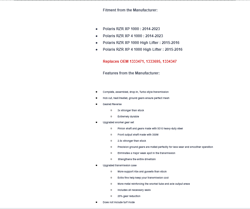 SuperATV Complete Geared Reverse Transmission W/ 25% Gear Reduction For Polaris RZR - Image 19