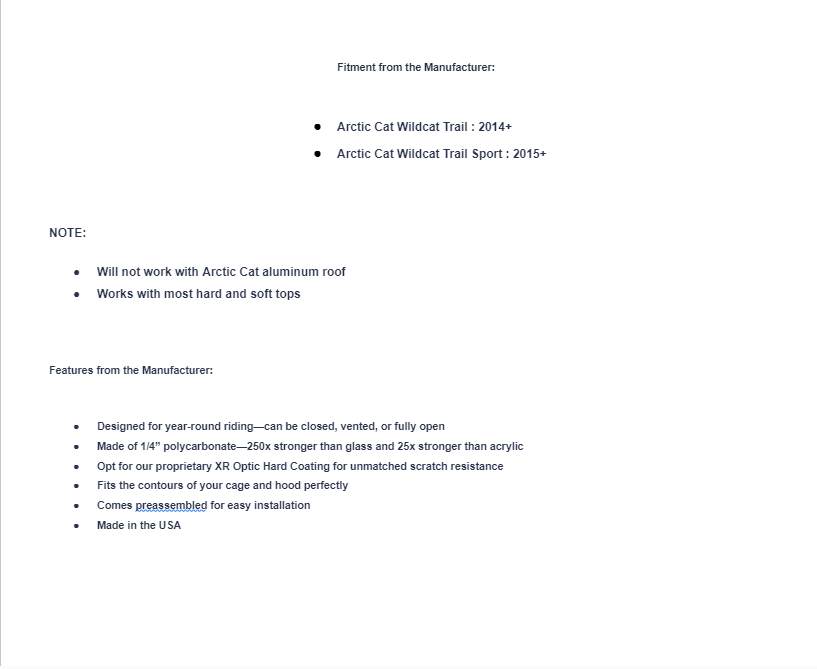 SuperATV Scratch Resistant Flip Windshield For Arctic Cat Wildcat Trail/ Sport - Image 8