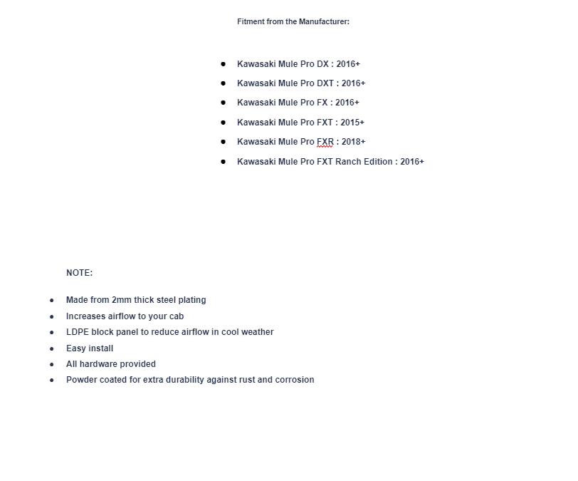 SuperATV Hood Scoop For Kawasaki Mule Pro DX/DXT/FX/FXT/FXR/FXT Ranch - Image 5