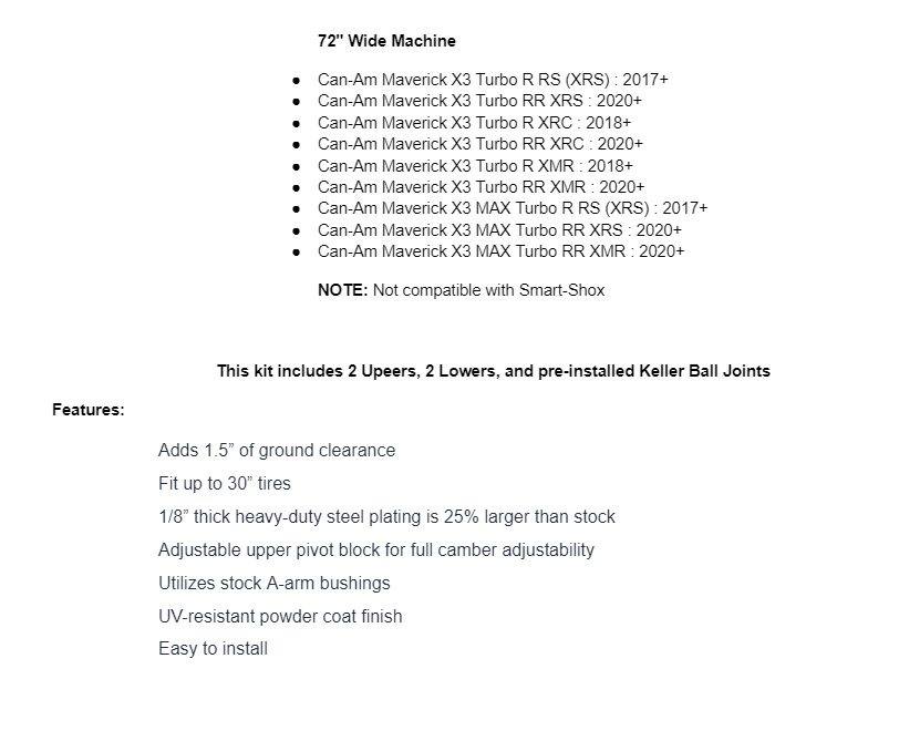 SuperATV High Clearance Boxed Front A-Arms For Can-Am Maverick X3 - Keller Ball Joints - Image 6