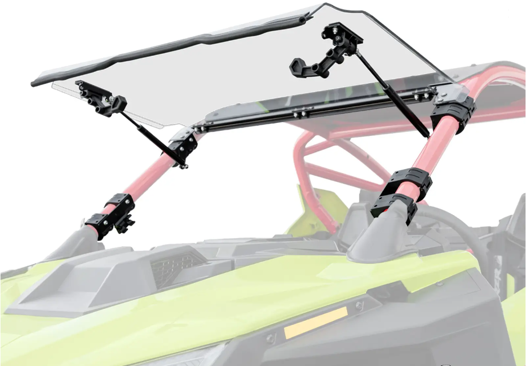 SuperATV Scratch-Resistant Flip Windshield for Polaris Pro R/Turbo R