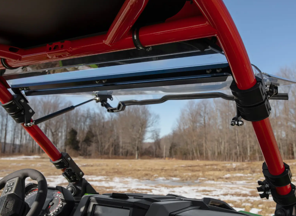 SuperATV Scratch-Resistant Flip Windshield for Polaris Pro R/Turbo R - Image 4