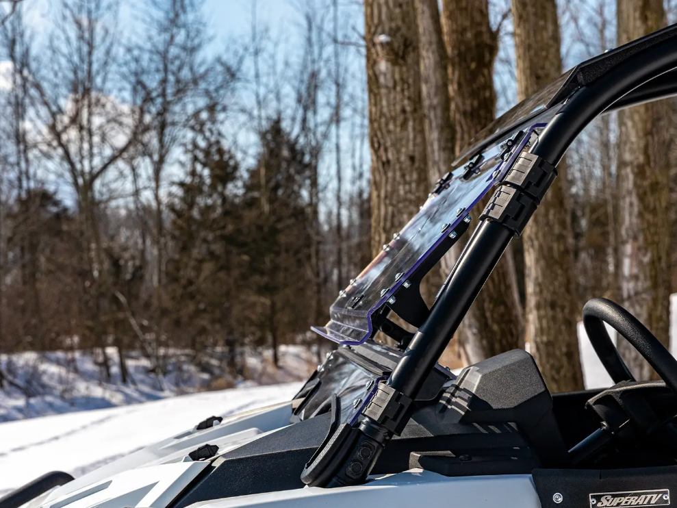 SuperATV Scratch Resistant Front Flip Windshield For Polaris RZR Trail - Image 5