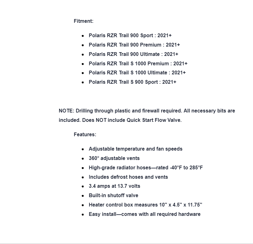 SuperATV Cab Heater For Polaris RZR Trail S 900/ 1000 - Image 6
