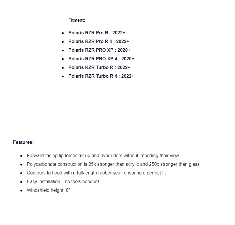 SuperATV Dark Tint Half Windshield For Polaris RZR Pro R / Pro XP/ Turbo R - Image 4