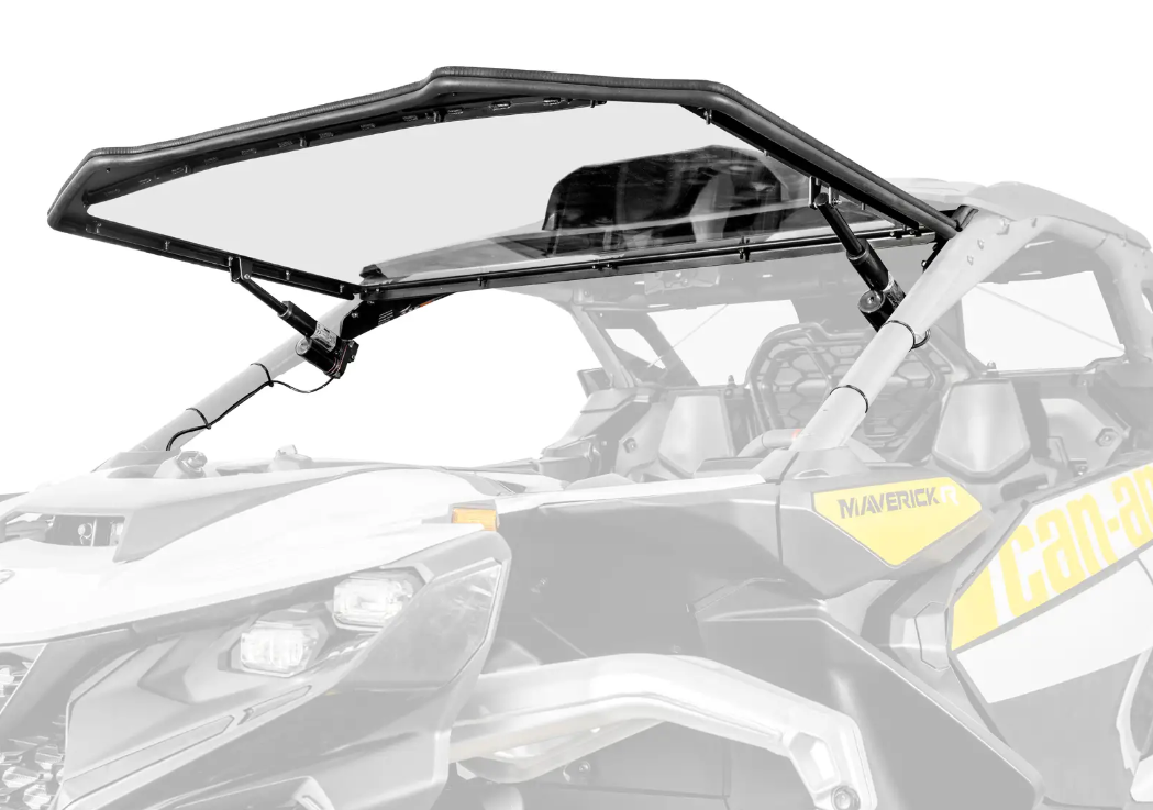 SuperATV Maxdrive Power Flip Windshield For Can-Am Maverick R 2024+