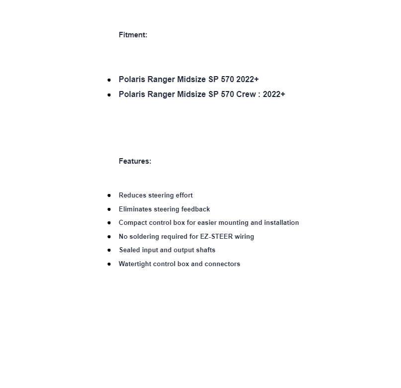 SuperATV Power Steering Kit For Polaris Ranger SP 570 / Crew - Image 5