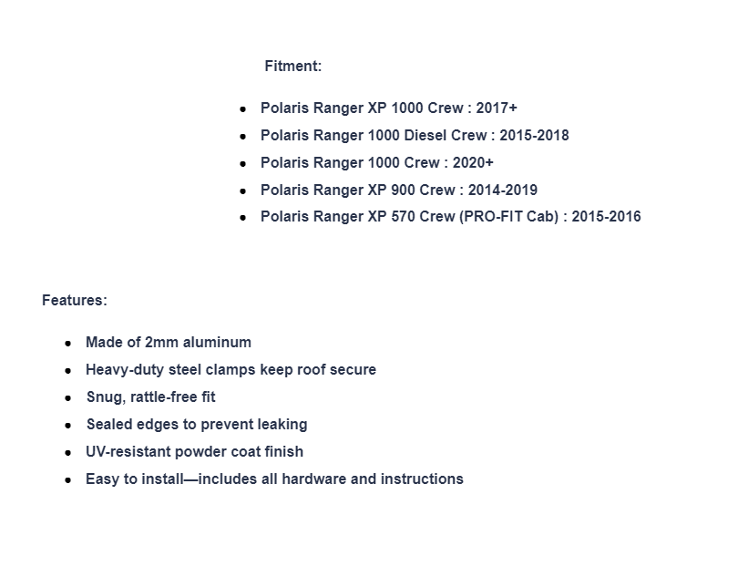 SuperATV Aluminum Roof For Polaris Ranger - Image 6
