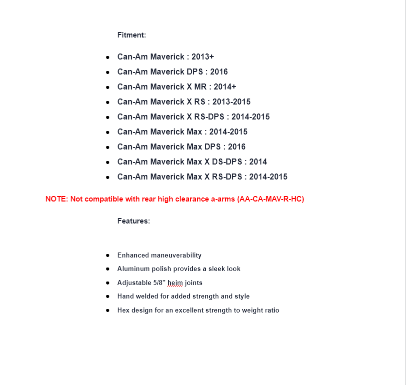 SuperATV Billet Aluminum Radius Arms For Can-Am Maverick - Image 5