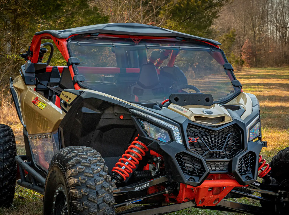 SuperATV Scratch Resistant Full Light Tint Front Windshield For Can-Am Maverixk X3 - Image 3