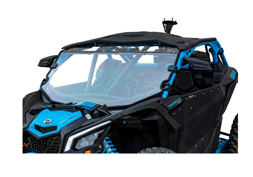 SuperATV Scratch Resistant Full Windshield For Can-Am Maverick X3 Intrusion Bars