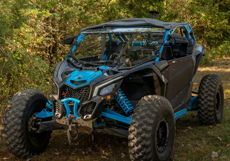 SuperATV Scratch Resistant Full Windshield For Can-Am Maverick X3 Intrusion Bars - Image 6