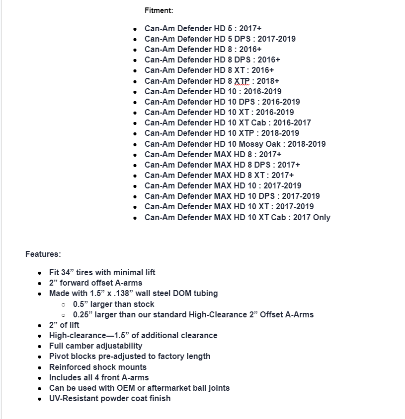 SuperATV Atlas Pro BFT Suspension Kit w/ Keller Ball joints For Can-Am Defender - Image 8
