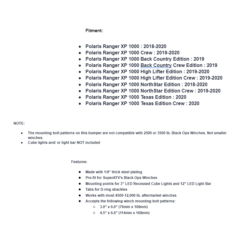 SuperATV Winch Ready Bumper With Bull Bar For Polaris XP 1000 - Image 4