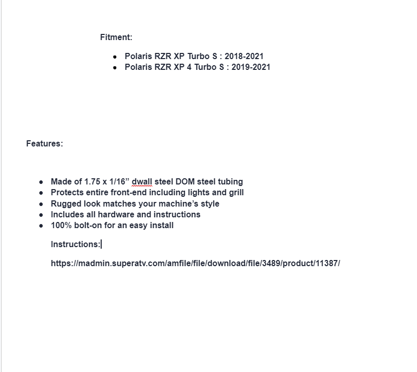 SuperATV Front Bumper For Polaris RZR XP Turbo S 2018-2021 - Image 5