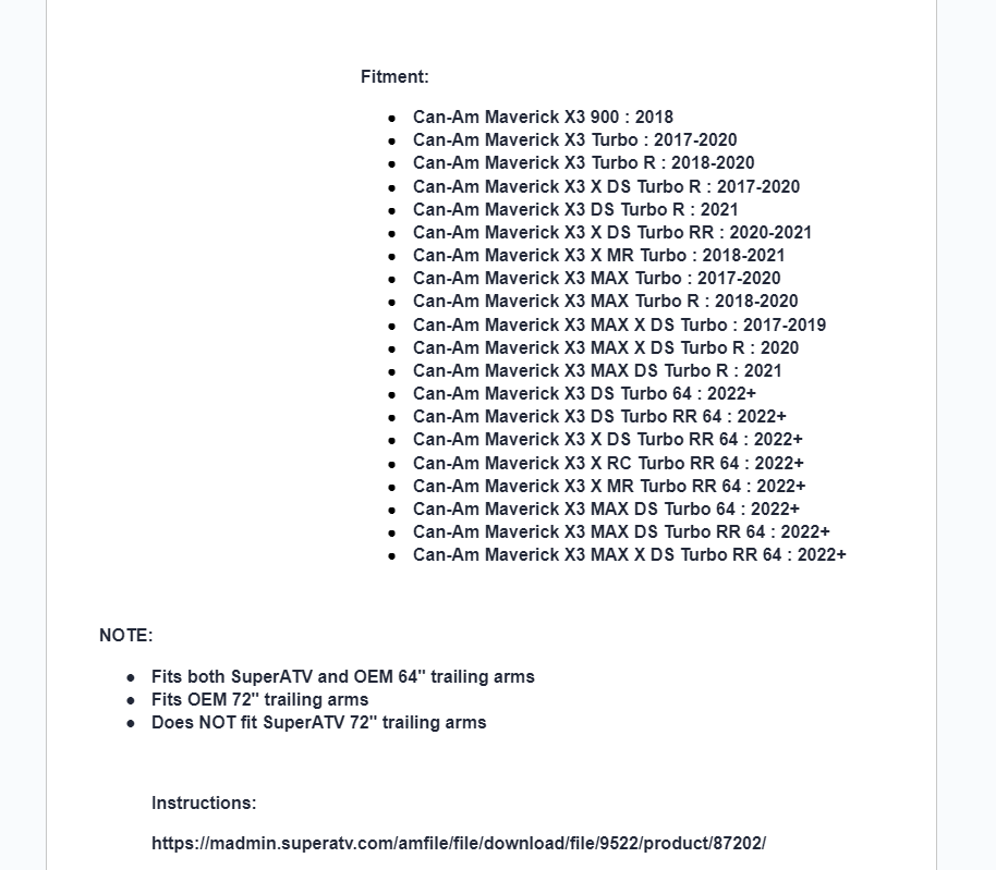 SuperATV Sway Bar Shock For Can-Am Maverick X3 64" Models - Image 6